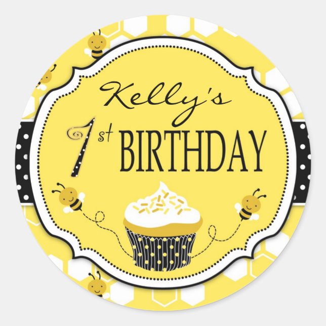 Adesivo Redondo Bumble Bee Sticker R1 (Frente)