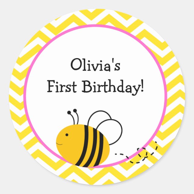 Adesivo Redondo Bumble Bee Stickers (Frente)