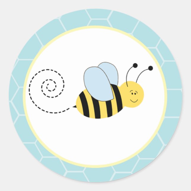 Adesivo Redondo Bumble Bees Envelope Selos / Toppers 20 (Frente)