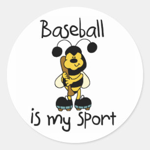 Adesivo Redondo Bumble o esporte do basebol da abelha