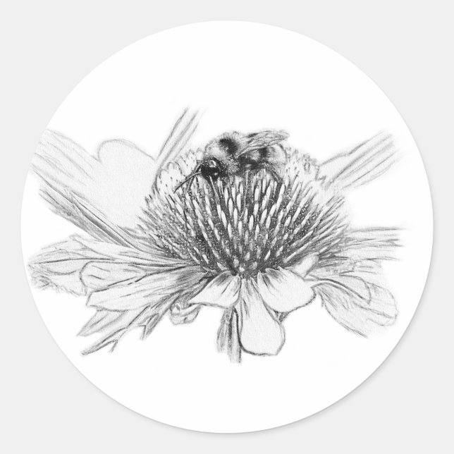 Adesivo Redondo Bumblebee flor (Frente)