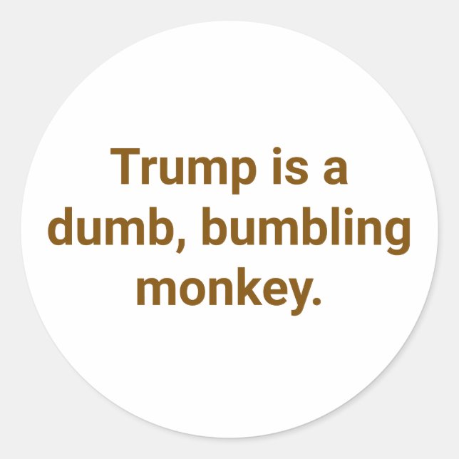 Adesivo Redondo bumbling monkey Trump Hankamer Artjunkhaus Fun (Frente)