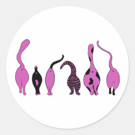 Adesivo Redondo Bumbuns de Gato Roxo