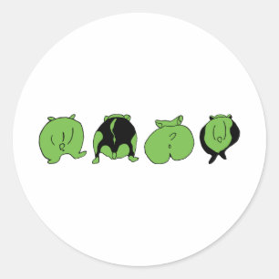 Adesivo Redondo Bumbuns de Hamster Verdes