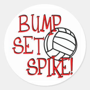 Adesivo Redondo Bump, Set, Spike! Voleibol