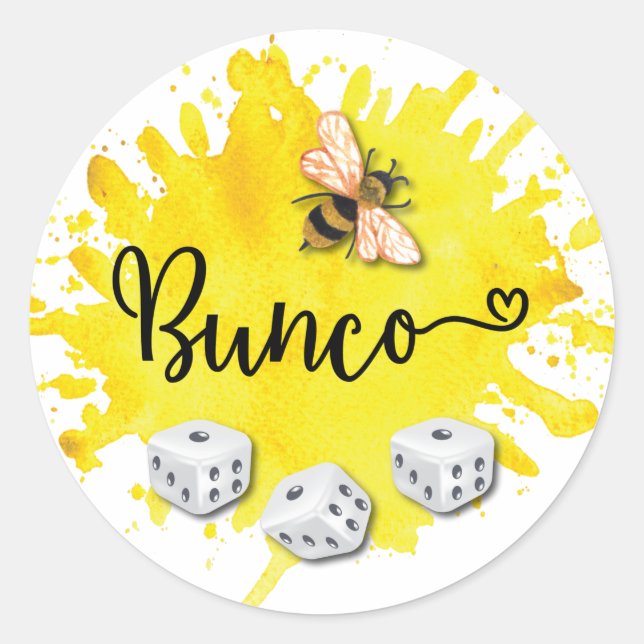 Adesivo Redondo Bunco Bee Dice (Frente)