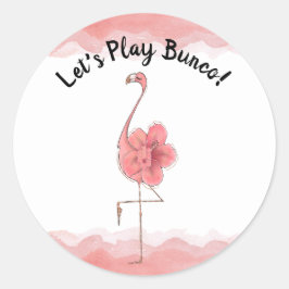 Adesivo Redondo Bunco Bunko Pink Tropical Flamingo