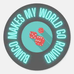 Adesivo Redondo Bunco Faz Meu Mundo Ir Em Neon