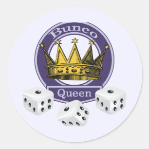 Adesivo Redondo Bunco Queen Crown e Dice