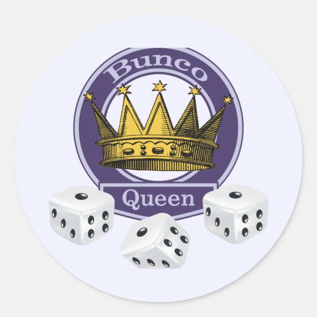 Adesivo Redondo Bunco Queen Crown e Dice (Frente)