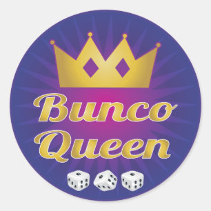 Adesivo Redondo Bunco Queen Crown e Dice