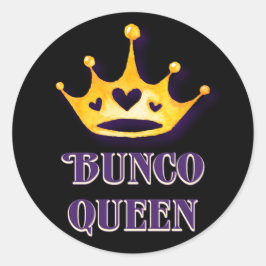 Adesivo Redondo Bunco Queen Crown Party Puro Black
