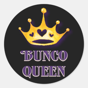 Adesivo Redondo Bunco Queen Crown Party Puro Black