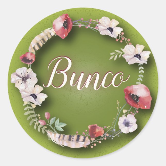Adesivo Redondo Bunco Sticker - Boho ou Bohemian (Frente)