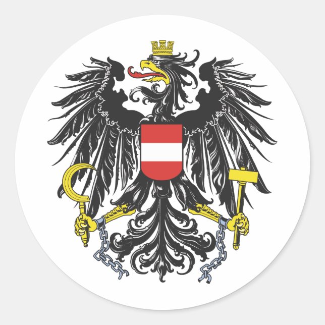 Adesivo Redondo Bundesadler Áustria (Frente)