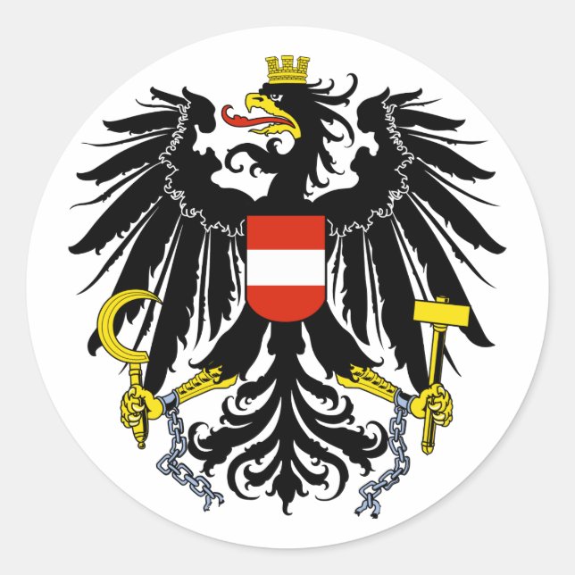 Adesivo Redondo Bundesadler, Áustria (Frente)