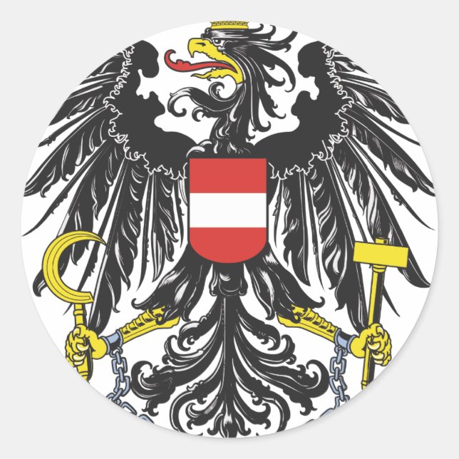 Adesivo Redondo Bundesadler Áustria (Frente)