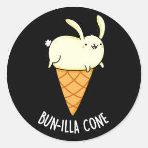 Adesivo Redondo Bunnilla Cone Funny Bunny Vanilla Dark BG