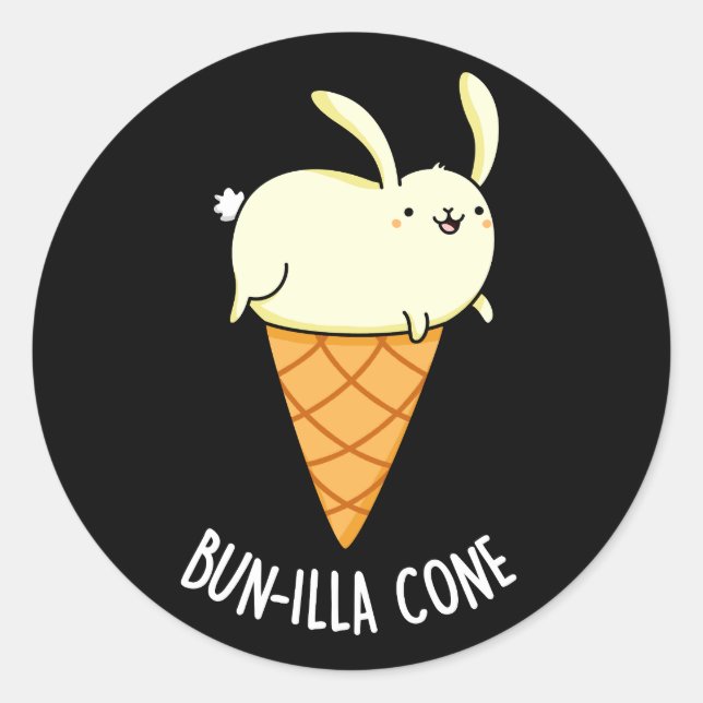 Adesivo Redondo Bunnilla Cone Funny Bunny Vanilla Dark BG (Frente)