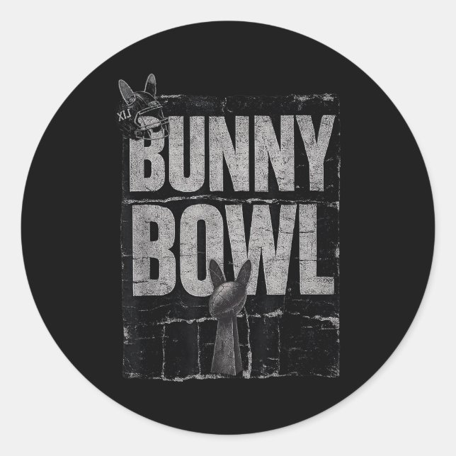Adesivo Redondo Bunny Bowl Funny Halftime Show 2026  (Frente)