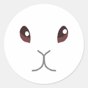Adesivo Redondo Bunny Branco
