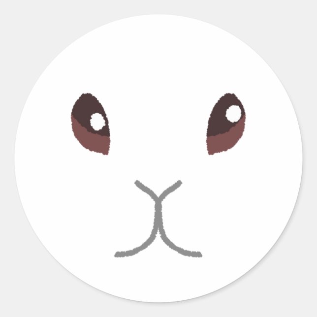 Adesivo Redondo Bunny Branco (Frente)