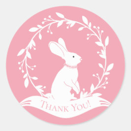 Adesivo Redondo Bunny Chá de fraldas Obrigado Favor Sticker