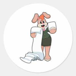 Adesivo Redondo Bunny como Secretário com Papel