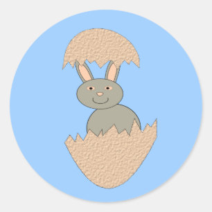 Adesivo Redondo Bunny Hatching from Egg Weirs Stickers