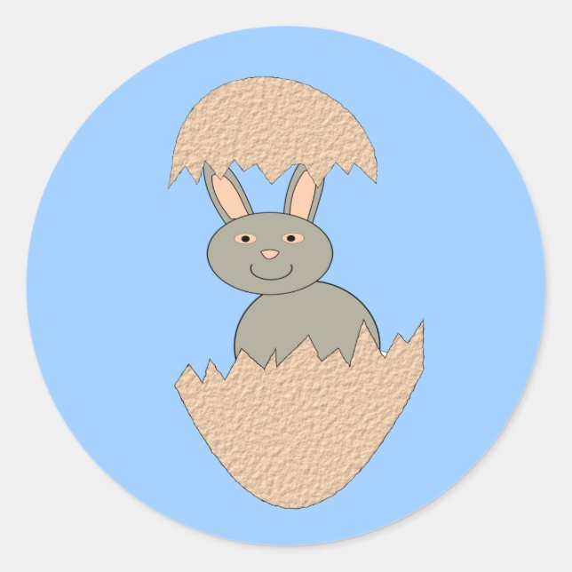 Adesivo Redondo Bunny Hatching from Egg Weirs Stickers (Frente)
