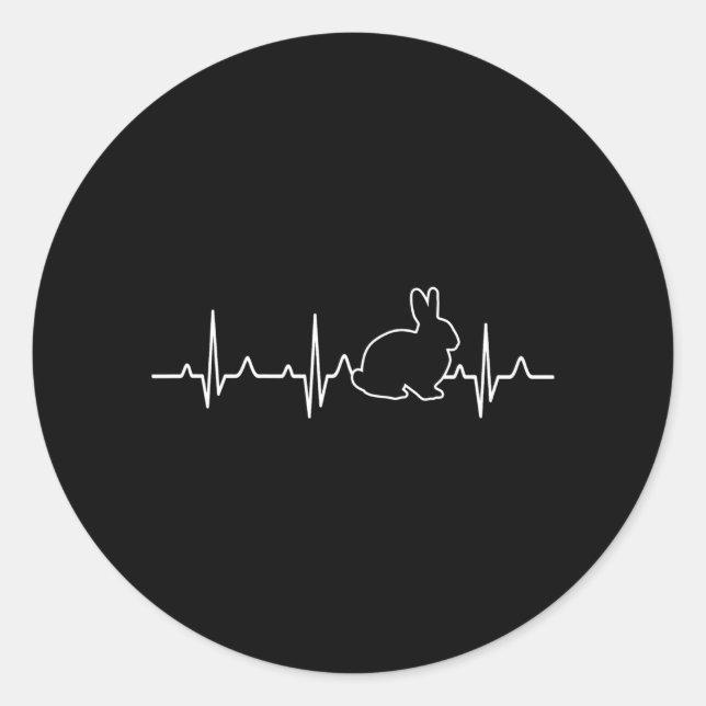 Adesivo Redondo Bunny Heartbea Bunny Lovers e Coelho (Frente)