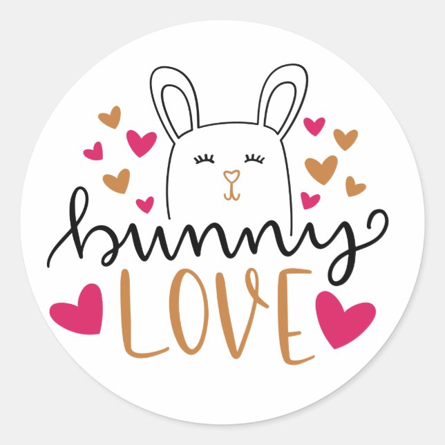 Adesivo Redondo Bunny Love (Frente)