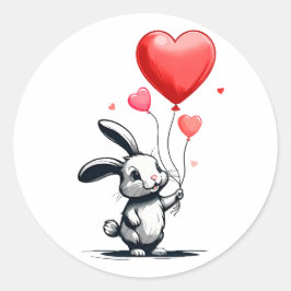 Adesivo Redondo Bunny Love Balloons