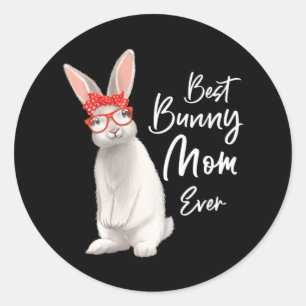 Adesivo Redondo Bunny Mãe Coelho Mãe Mãe Melhor Mãe Coelhinha