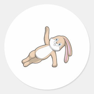 Adesivo Redondo Bunny no Yoga Stretching