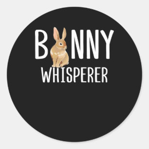 Adesivo Redondo Bunny Whisperer Mãe Garotas Engraçadas Coelho
