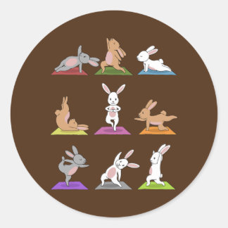 Adesivo Redondo Bunny Yoga