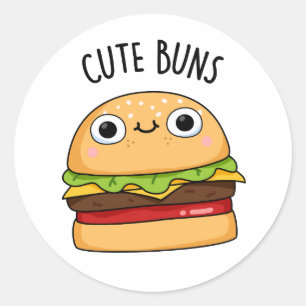 Adesivo Redondo Buns Engraçado Burger Pun