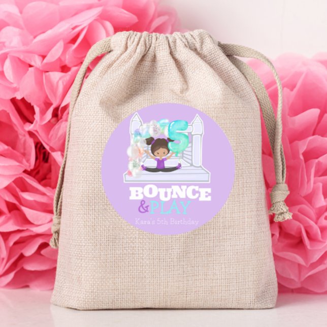 Adesivo Redondo Bunt House Jump Play Quinta Aniversário (Criador carregado)