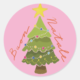 Adesivo Redondo "Buon Natale" Christmas Klassische Runde Aufkleber