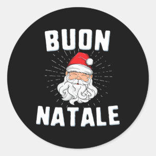 Adesivo Redondo Buon natale christmasitaly italian papais noeis ba