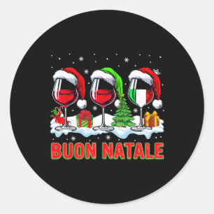 Adesivo Redondo Buon natale feliz natal natma italiano três papais