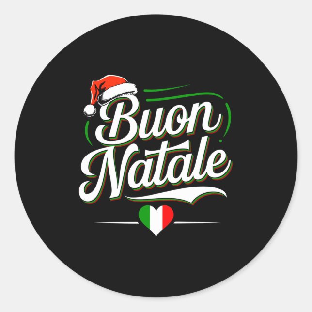 Adesivo Redondo Buon Natale Italian Family Christmas Italy Pride H (Frente)