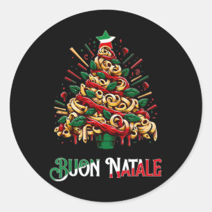 Adesivo Redondo Buon natale italian macarrão natale no Natal