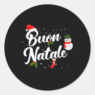 Adesivo Redondo Buon natale italiano christmas