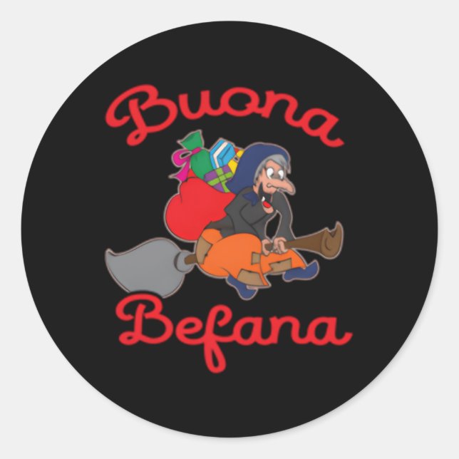 Adesivo Redondo Buona Befana - Epifania Italiana (Frente)