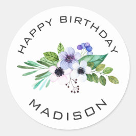 Adesivo Redondo Buquê Colorido de Pedras de Pastel