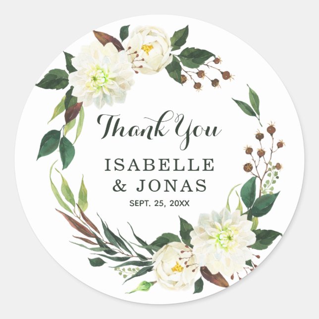 Adesivo Redondo Buquê Elegante de Rosas (Frente)