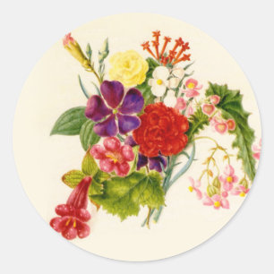 Adesivo Redondo Buquê misturado da flor