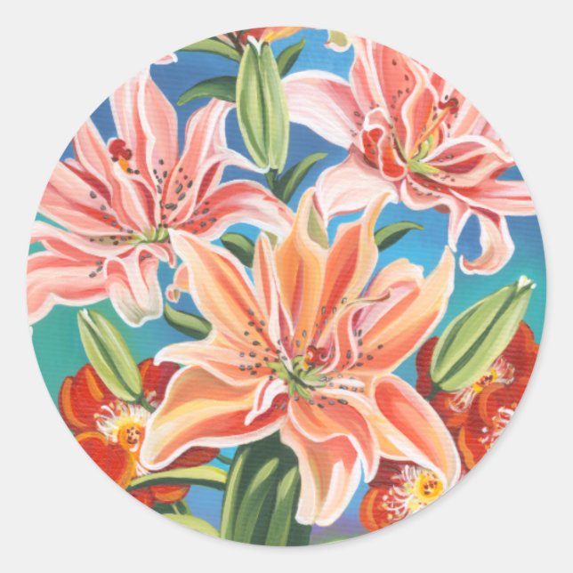 Adesivo Redondo Buquê na fronteira II (Frente)